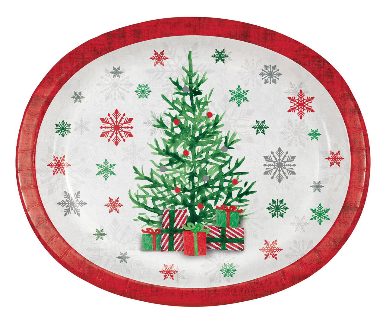 Traditional Christmas Tableware Pack: Disposable Paper Plates