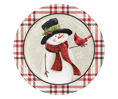 Top Hat Snowman & Bird Paper Dinner Plates, 20-Count