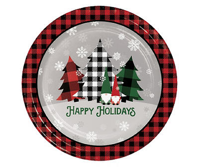Plaid Trees Paper Dinner Plates, 20-Count