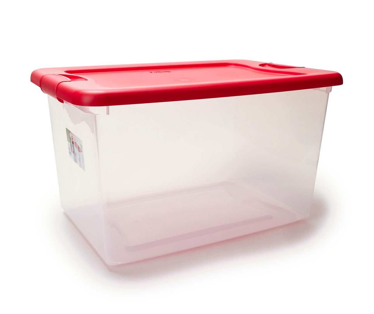 Sterilite Clear 200-Quart Stacker Box with Red Lid