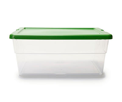 Sterilite 16-Quart Clear Storage Box with Grass Blade Lid