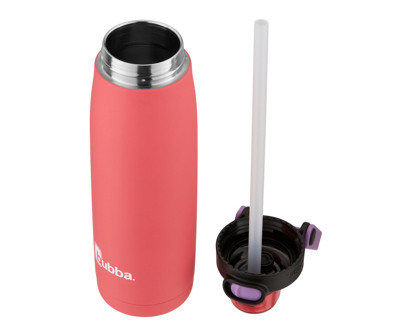 bubba 32oz Radiant Push Button Water Bottle with Straw Rubberized Stainless