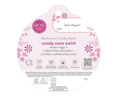 Limited Edition Candy Cane Swirl Lip Balm Sphere, 0.25 Oz.