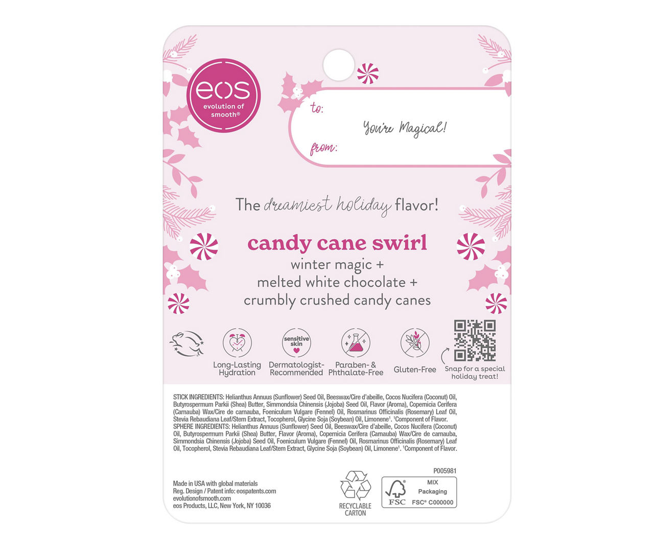Limited Edition Candy Cane Swirl Lip Balm Stick & Sphere Set