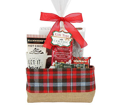 Red Plaid Sweets Basket Gift Set