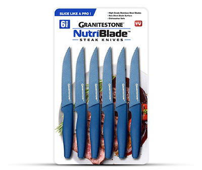Blue Nutriblade Steak Knife, 6-Pack