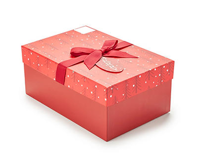Red Tree Gift Box with Bow, (10.5