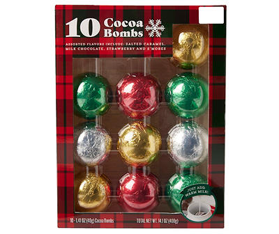 Assorted Flavors Hot Cocoa Bombs, Red 10-Pack
