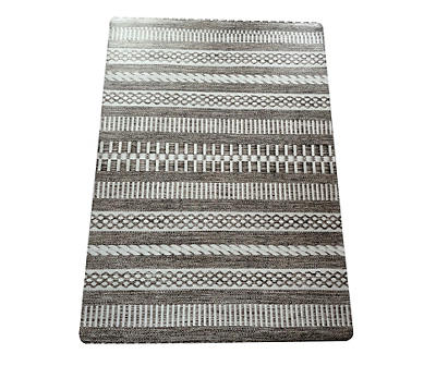 Gray & White Geo Stripe PVC Desk Mat, (34
