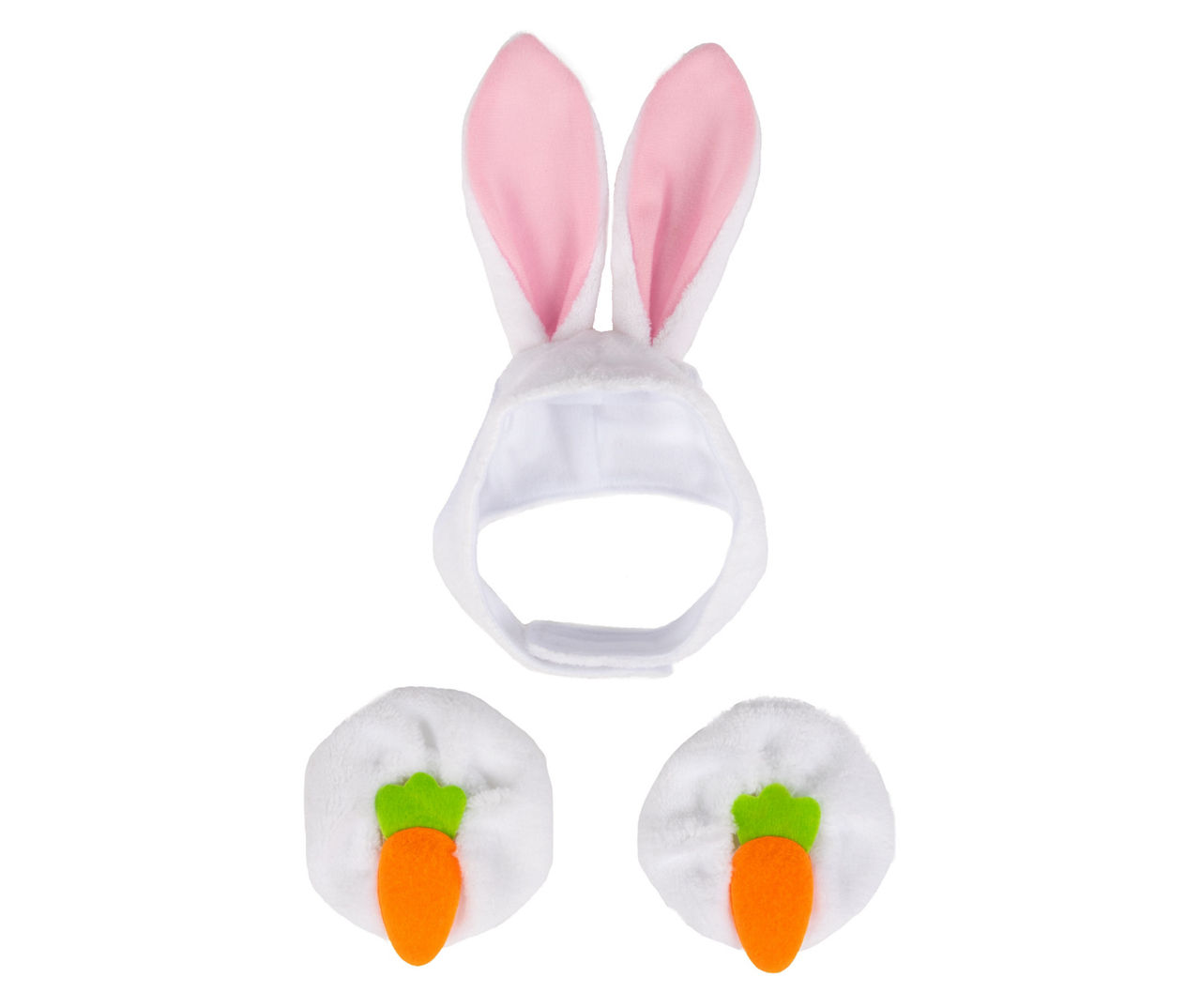 Pet Small/Medium White Bunny Headband & Cuff Set