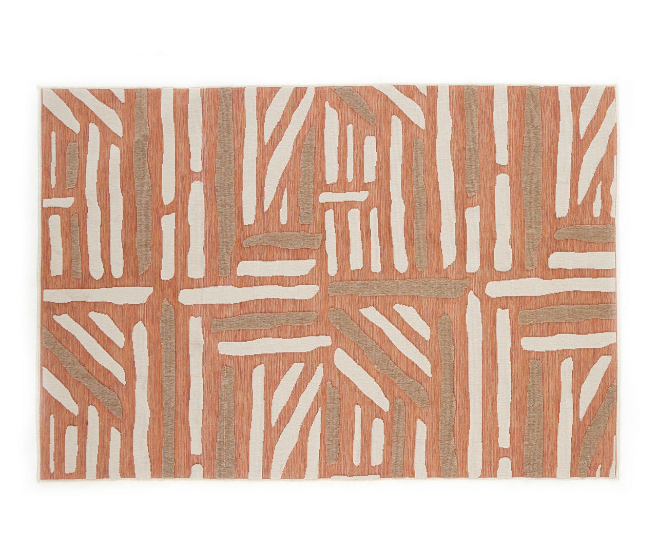 Evora Brick Abstract Outdoor Area Rug, (6' x 9')