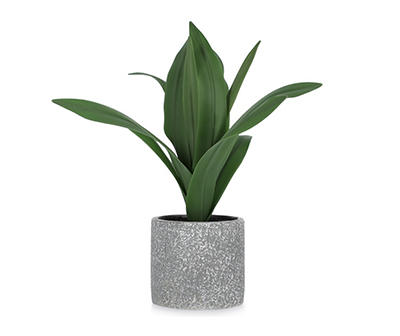 Artificial Plant in Textured Cement Pot