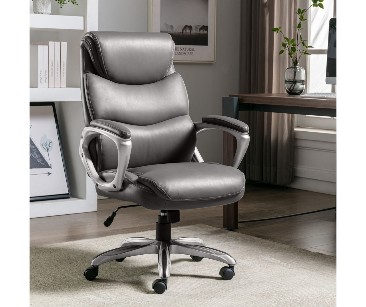 Serta Gray Executive Bonded Leather Office Chair | Big Lots