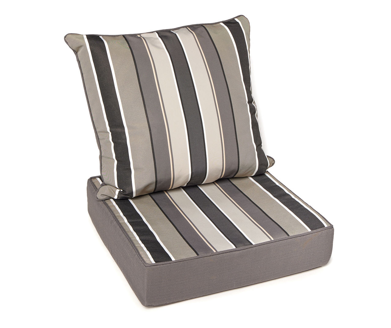 Real Living Gray Stripe Deep Seat Outdoor Cushion Set Big Lots