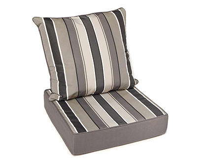 Gray Stripe Deep Seat Outdoor Cushion Set