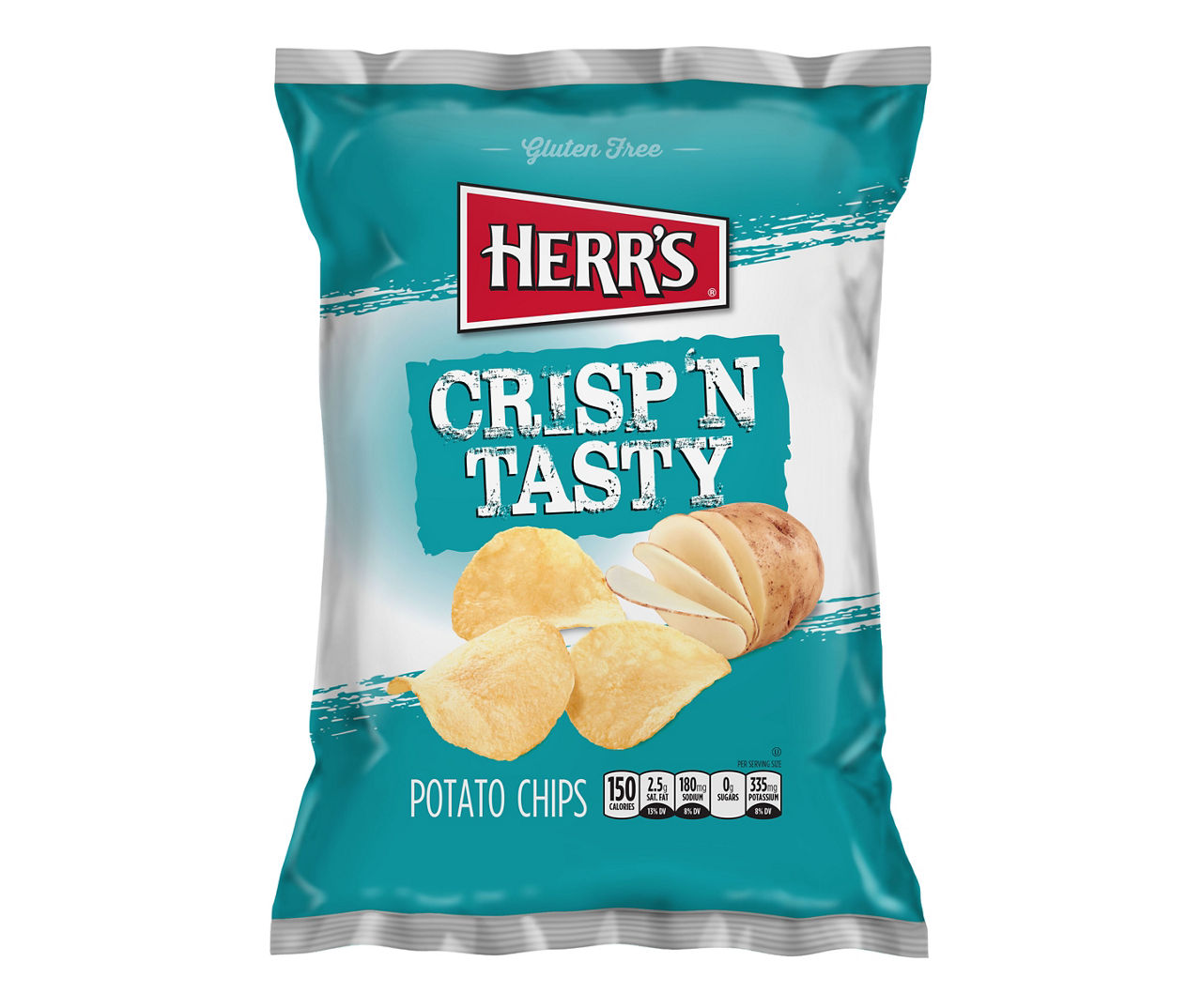 Herr's Crisp 'N Tasty Potato Chips - 42 Pack Of 1oz Bags, Light & Crispy Classic Snack