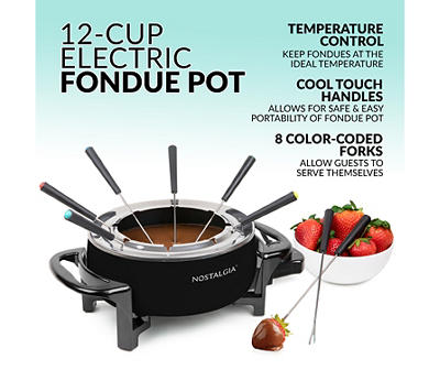 Black 12-Cup Electric Fondue Pot