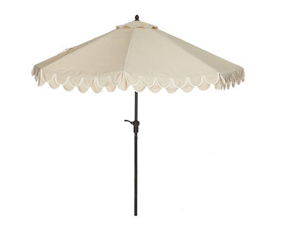 9' Beige Scalloped Patio Umbrella