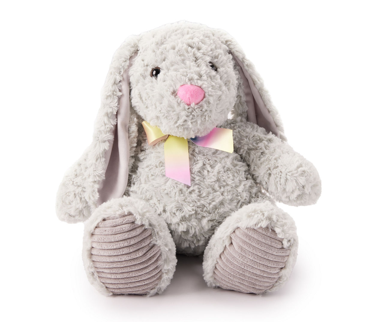 Gray Plush Bunny Easter Basket