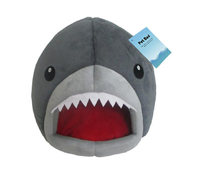Gray Shark Covered Pet Bed