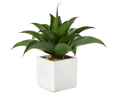 Artificial Succulent in Square White Ceramic Pot