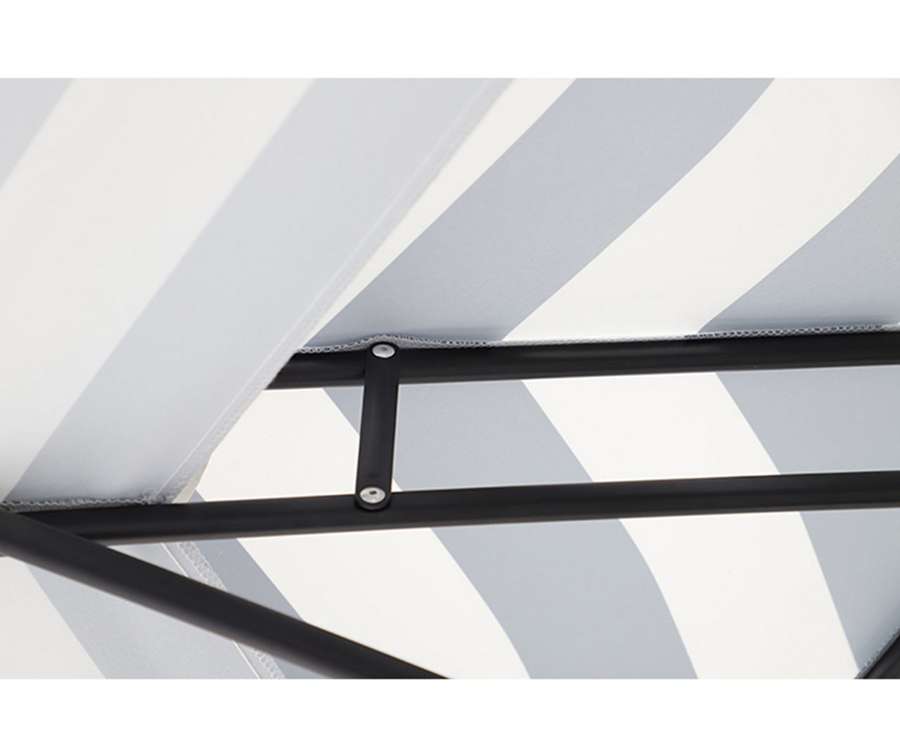 9' Black & White Stripe Round Tilt Patio Umbrella
