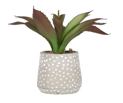Artificial Agave Plant in Dotted Cement Pot