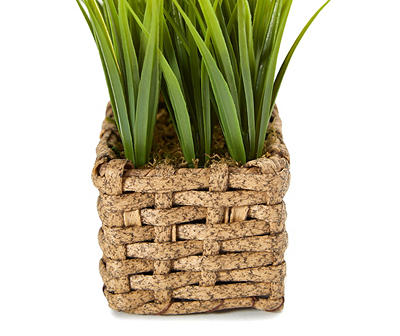 Artificial Grass in Woven Basket