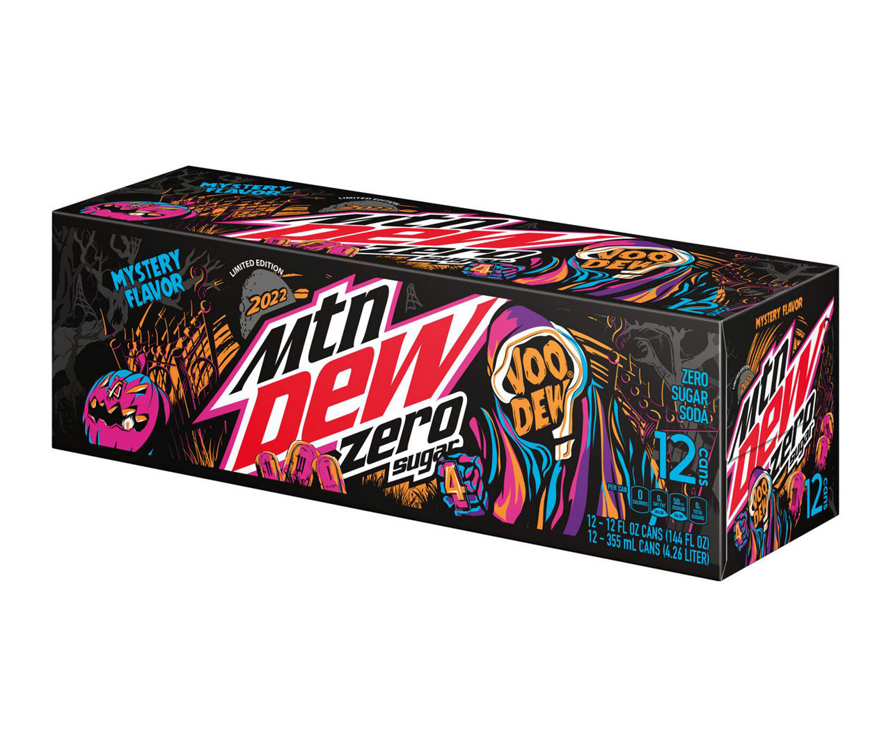 Mountain Dew Voo Dew Mystery Flavor Zero Sugar Soda, 12Pack Big Lots