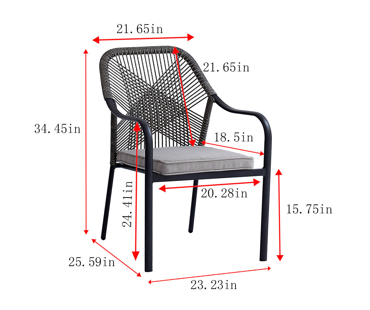 Real Living Laurel Bay Rope Cushioned Patio Stack Chair Big Lots