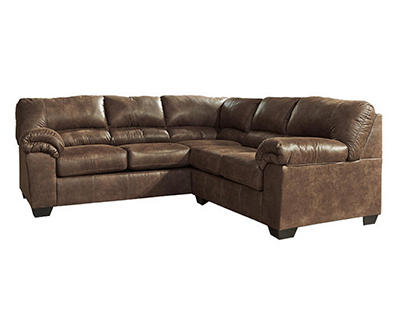 Signature Design By Ashley Bladen Coffee 3-Piece Faux Leather Sectional with Right-Facing Loveseat