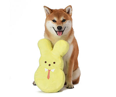 Yellow Bunny Plush Squeaker Pet Toy, (12")