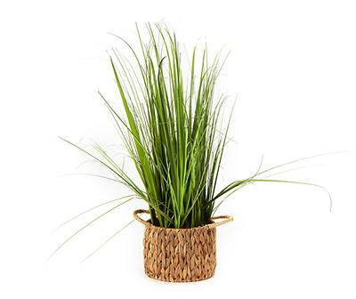 29" Artificial Grass in Basket with Handles