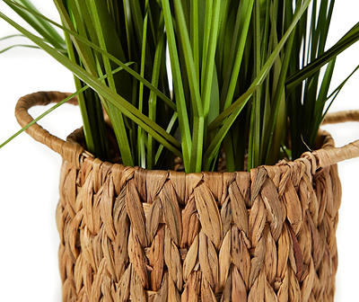 29" Artificial Grass in Basket with Handles