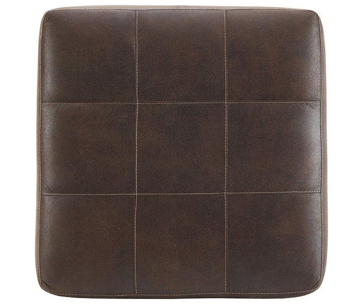 Navi Chestnut Faux Leather Oversize Accent Ottoman