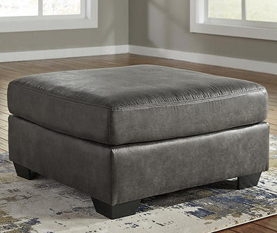 Bladen Slate Faux Leather Oversize Accent Ottoman
