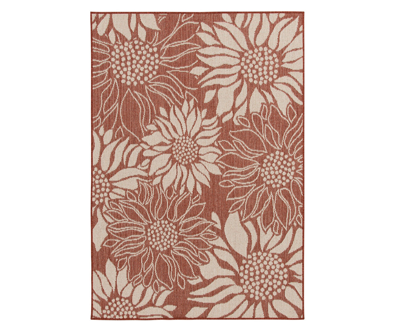 Taupe Sunflower Outdoor Rug 5 Ft Round – Welcome Home by DII