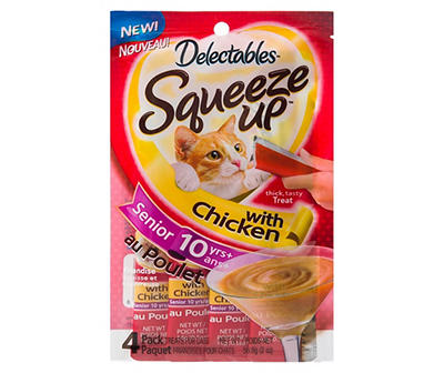 Squeeze-Up with Chicken Senior Cat Treats, 4-Pack