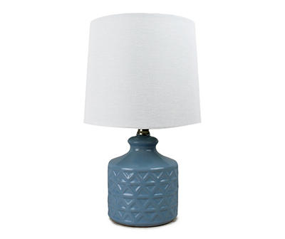 Blue Triangles Embossed Ceramic Table Lamp