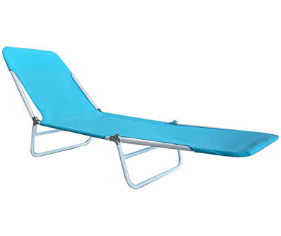 Light Blue Sling Folding Lounge Chair
