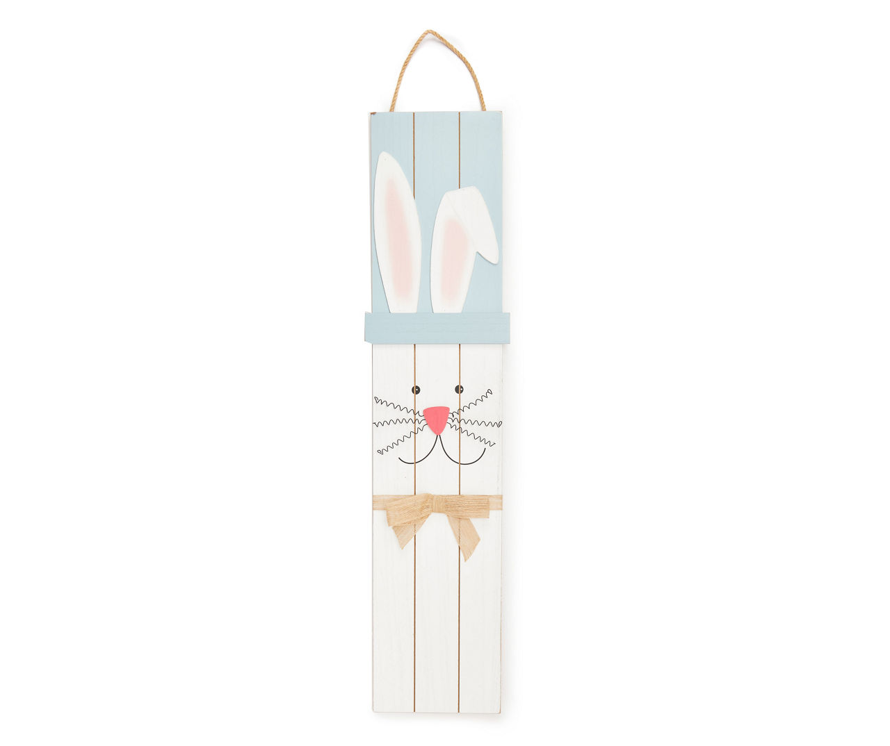 Blue Hat Bunny Panel Hanging Wall Decor