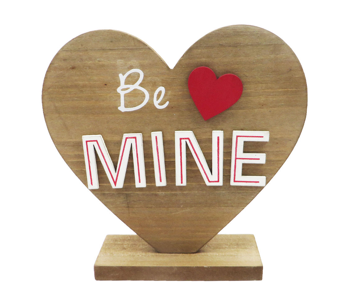"Be Mine" Cut-Out Heart Tabletop Decor