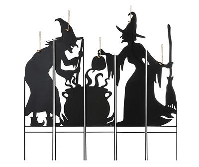 Silhouette Witches & Cauldron 5-Piece Yard Stake Set