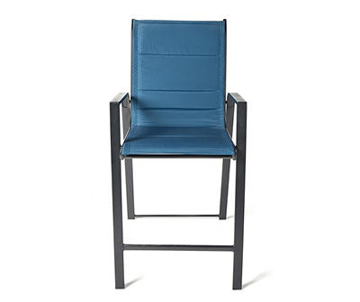 Dempsey Blue Padded Patio High Dining Bistro Chair