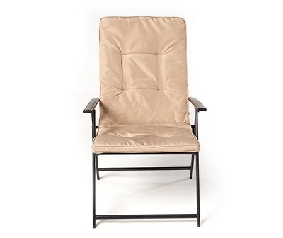 Tan Overize Padded Outdoor Folding Chair