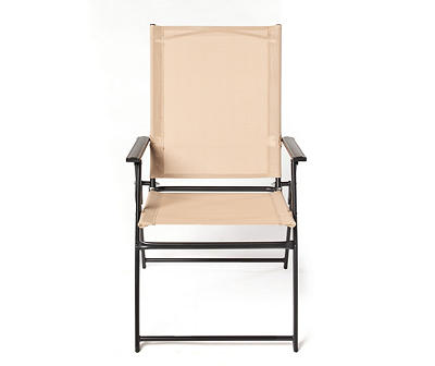 Tan Sling Fabric Folding Chair