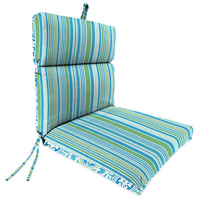 Ferb Turquoise Medallion & Stripe Reversible Outdoor Chair Cushion