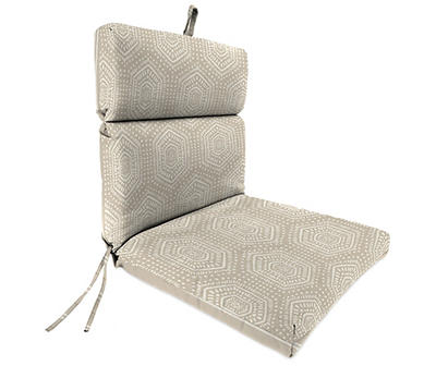 Gallan Taupe Stripe & Chet Reversible Outdoor Chair Cushion