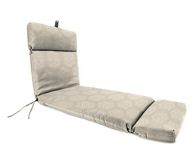Gallan Taupe Stripe & Chet Reversible Outdoor Chaise Lounge Cushion