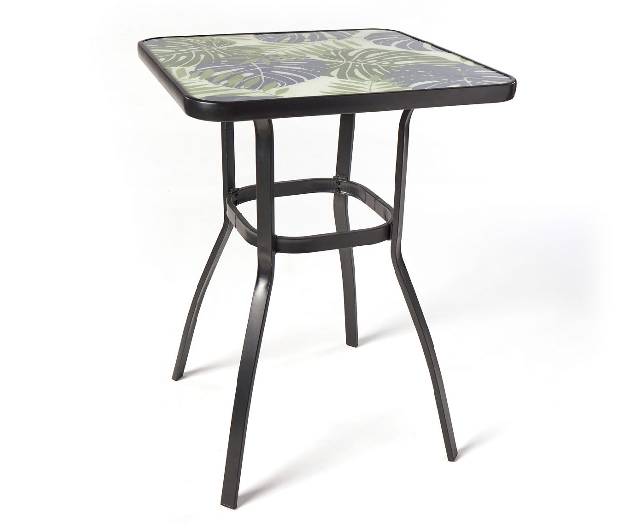 Real Living Dempsey Leaf Tempered Glass Patio High Dining Bistro Table